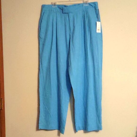 New New Day Women's‎ Size 16 Blue Wide Leg Dress Pants Zip Close Elastic Sides - Picture 1 of 7